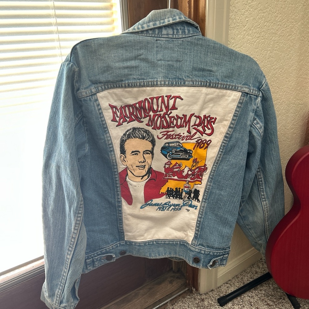 Vintage Denim Jacket with Graphic Back